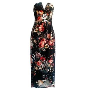 Belle Journey Women’s Black Floral Maxi Dress